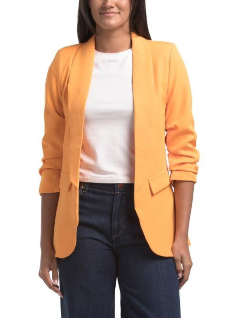 VENTI Made In Italy Ruched Sleeve Blazer